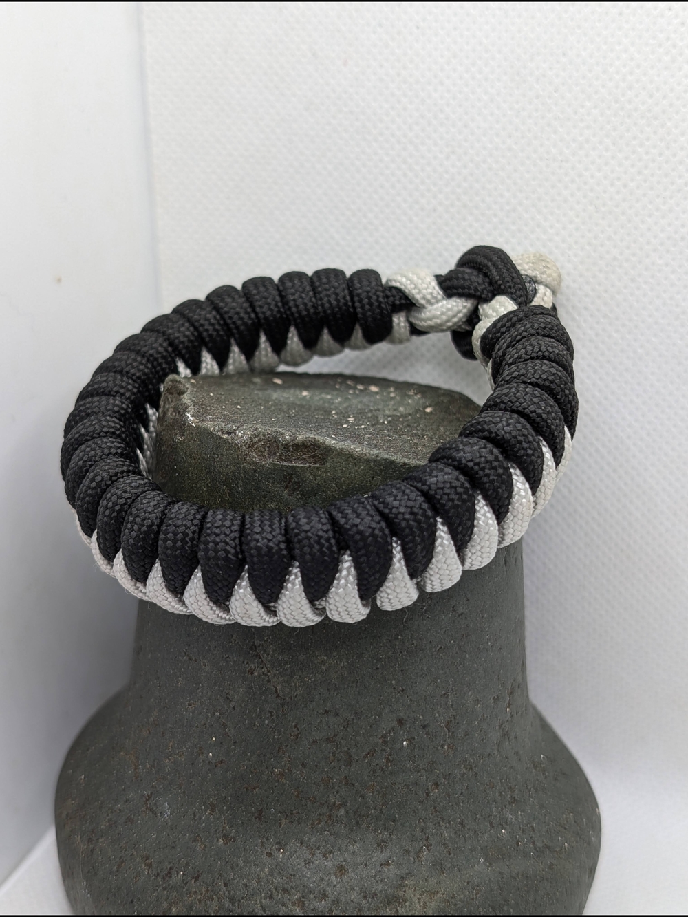 Hand Crafted Black and Silver Braided Paracord Bracelet